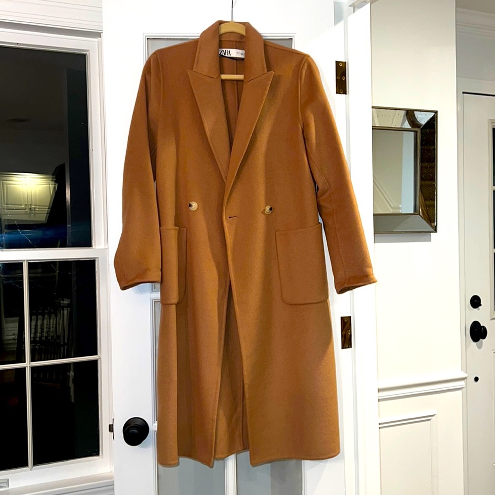 Zara Double-Breasted Camel Coat